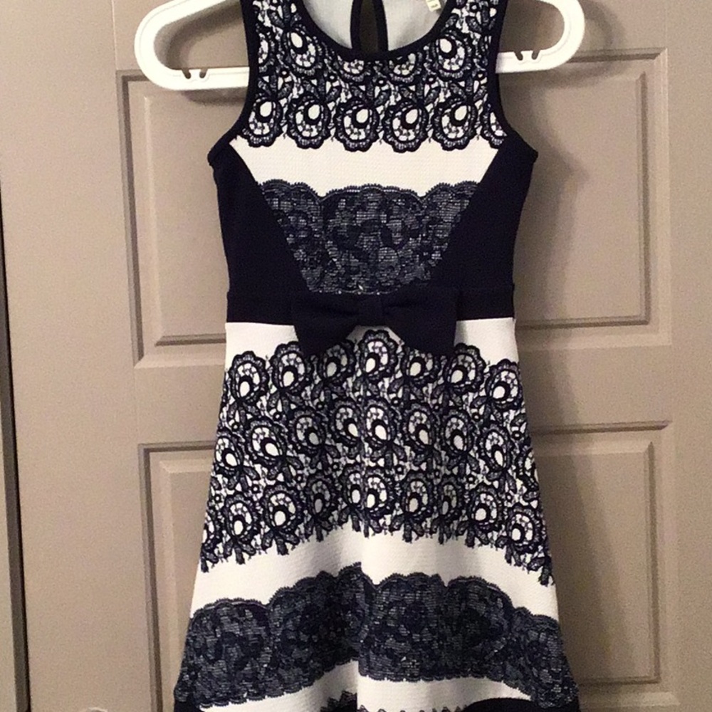 Blue and white dress